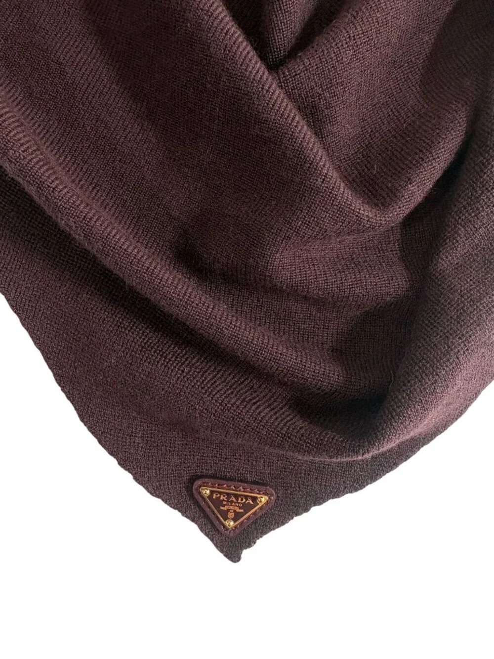 Prada Cashmere Triangle Shawl in Bordeaux